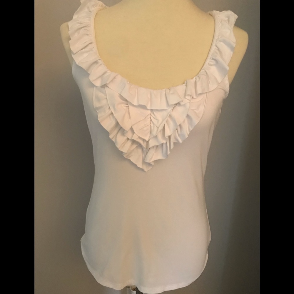 White House Black Market ruffled tank